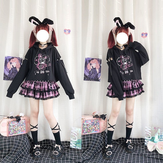 Kawaii Gothic Hoodie Kawaii Gothic Garment Cute Sweatshirt -  Hong Kong