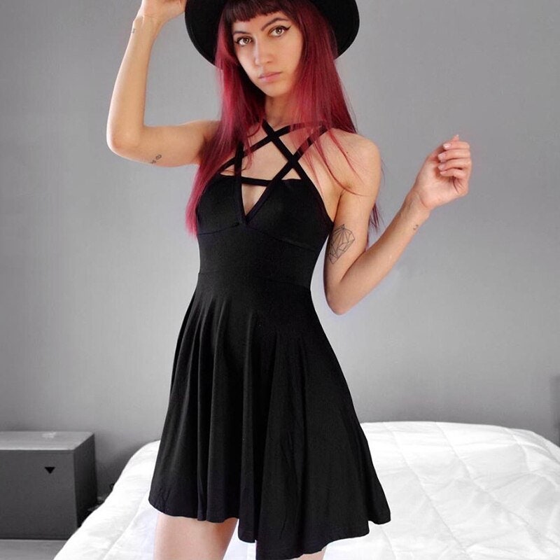 Pentagram strap dress sale