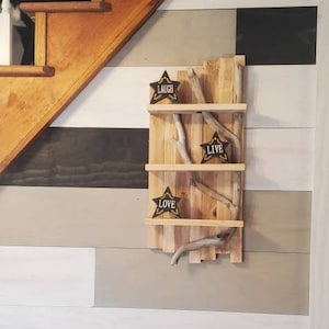Handmade Driftwood and Reclaimed Wood Shelf