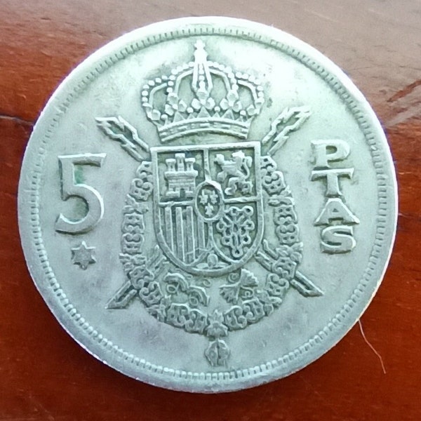 Moneda de 5 pesetas de 1975 estrella 1976