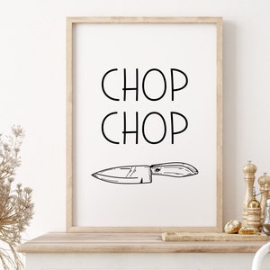 Chop Chop Kitchen Print: Modern Foodie Art (Digital Download)