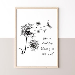 DANDELION | Digital Art Print | Minimalist Wall Art | Simple Home Decor