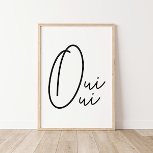 OUI OUI | Digital Art Print | French Expression | Minimalist Wall Art