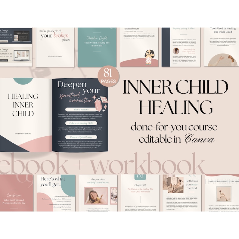 Inner Child Healing Workbook | Canva Template, Brandable Course ...