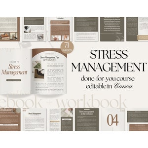 Stress Management Workbook | Understanding Stress, Burnout and Prevention, Stress Worksheet, Mental burn out, Self help, Therapy Worksheets