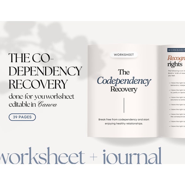 The Codependency Recovery Worksheet | Healthy Boundaries Workbook | Boundaries Journal | Lead Magnet | Coaching Workbook | Therapy Tools