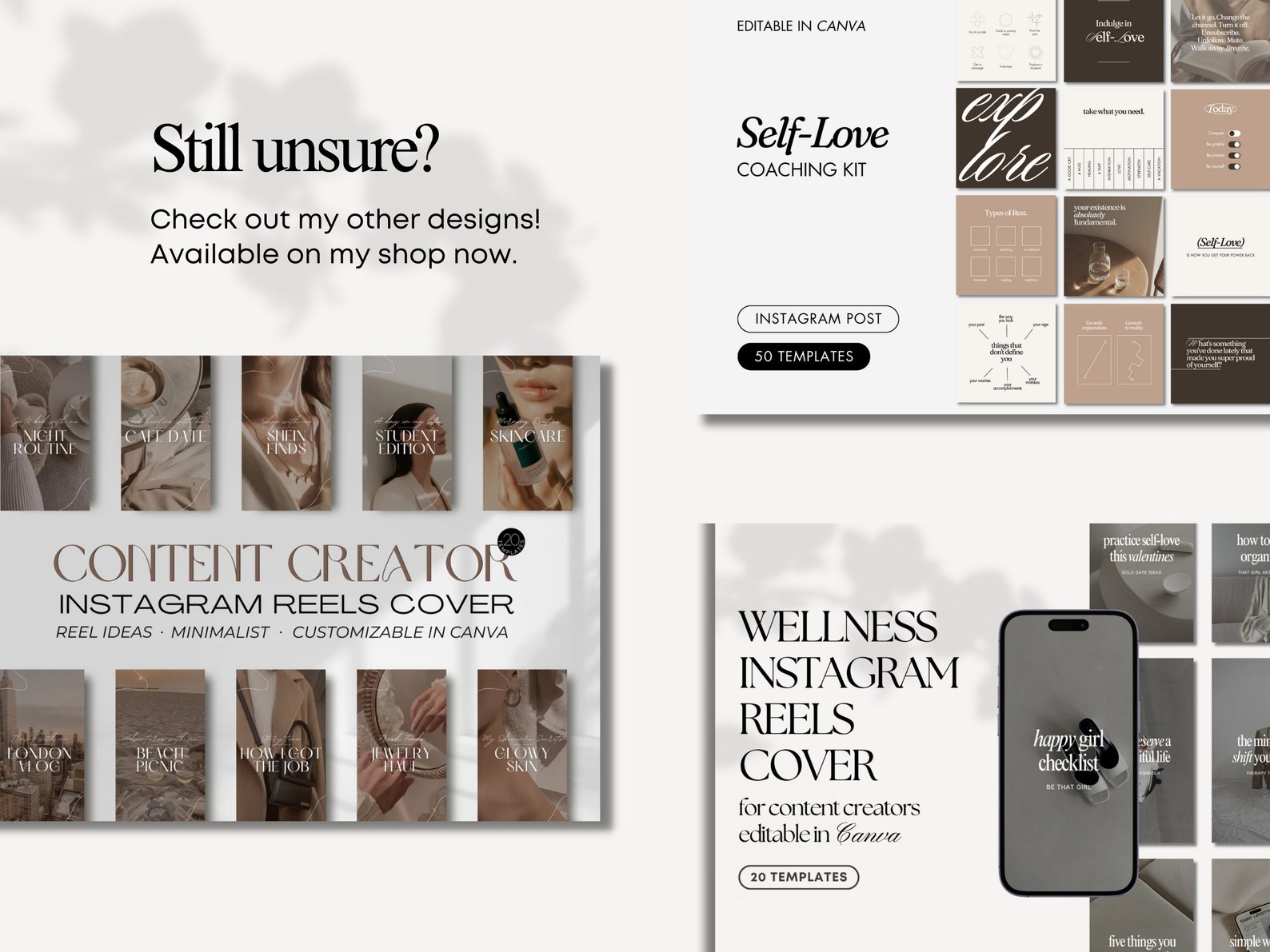 Wellness Instagram Templates | Self Care, Health Coach Canva (digital ...