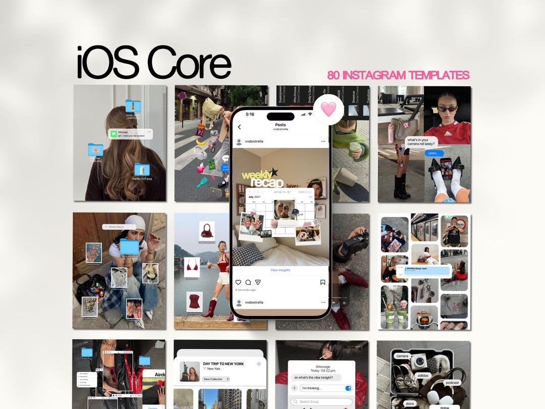 Ios Core Collection Ios Core Instagram Template | Content Creator Canva Templates | Digital ...