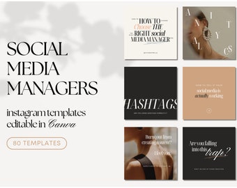 Instagram Post Templates | Social Media Manager, Canva (Digital Download)