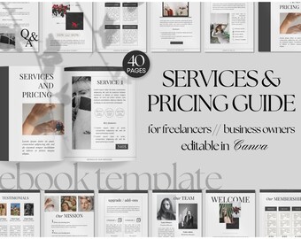 Modello di guida ai servizi e ai prezzi / Pacchetto di benvenuto per i clienti Canva