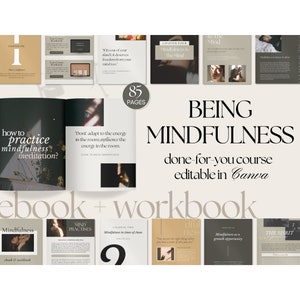 Mindfulness Coach Workbook |  Done For You Course | Lead Magnet Ebook | Brandable Course | Life Coaching Tool | Workbook Template