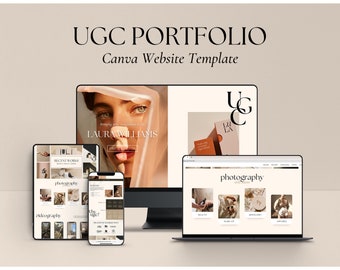 Minimalist UGC Portfolio Website Template | Canva Portfolio (Digital Download)