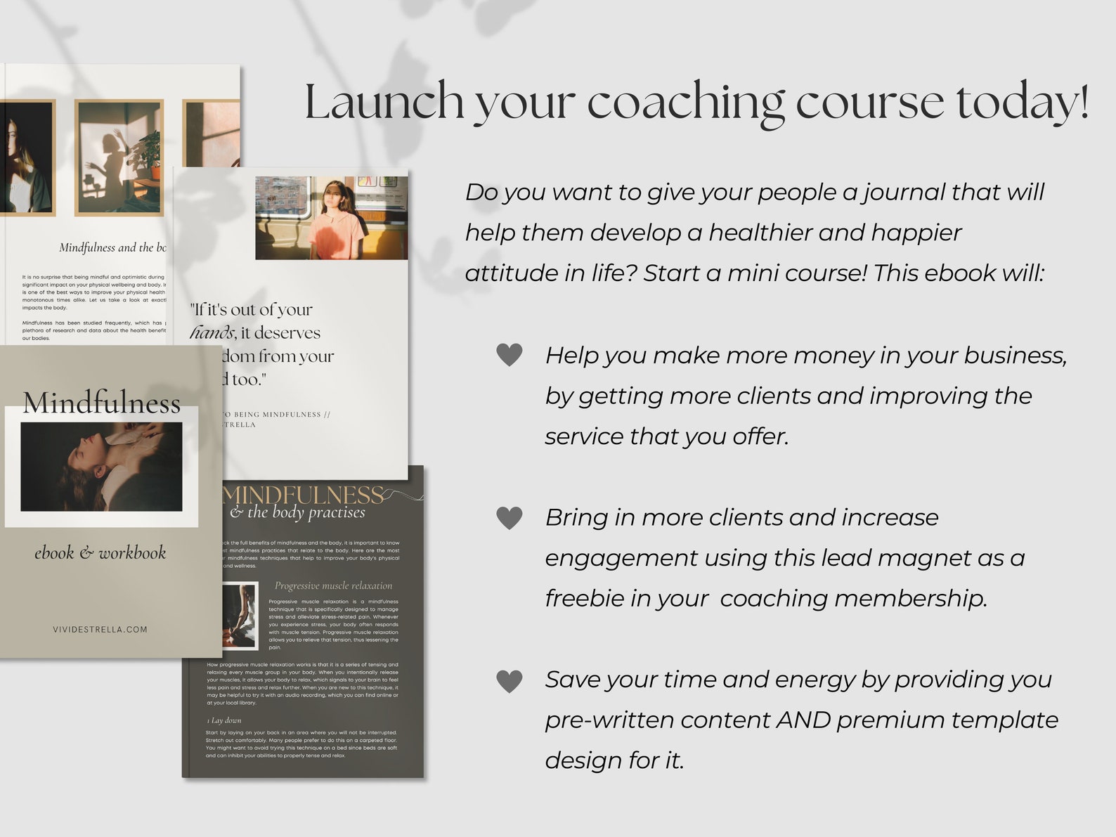 Mindfulness Coach Workbook | Done for You Course | Lead Magnet Ebook ...