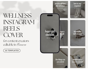 Wellness Instagram Reel Covers | Canva Templates (Digital Download)