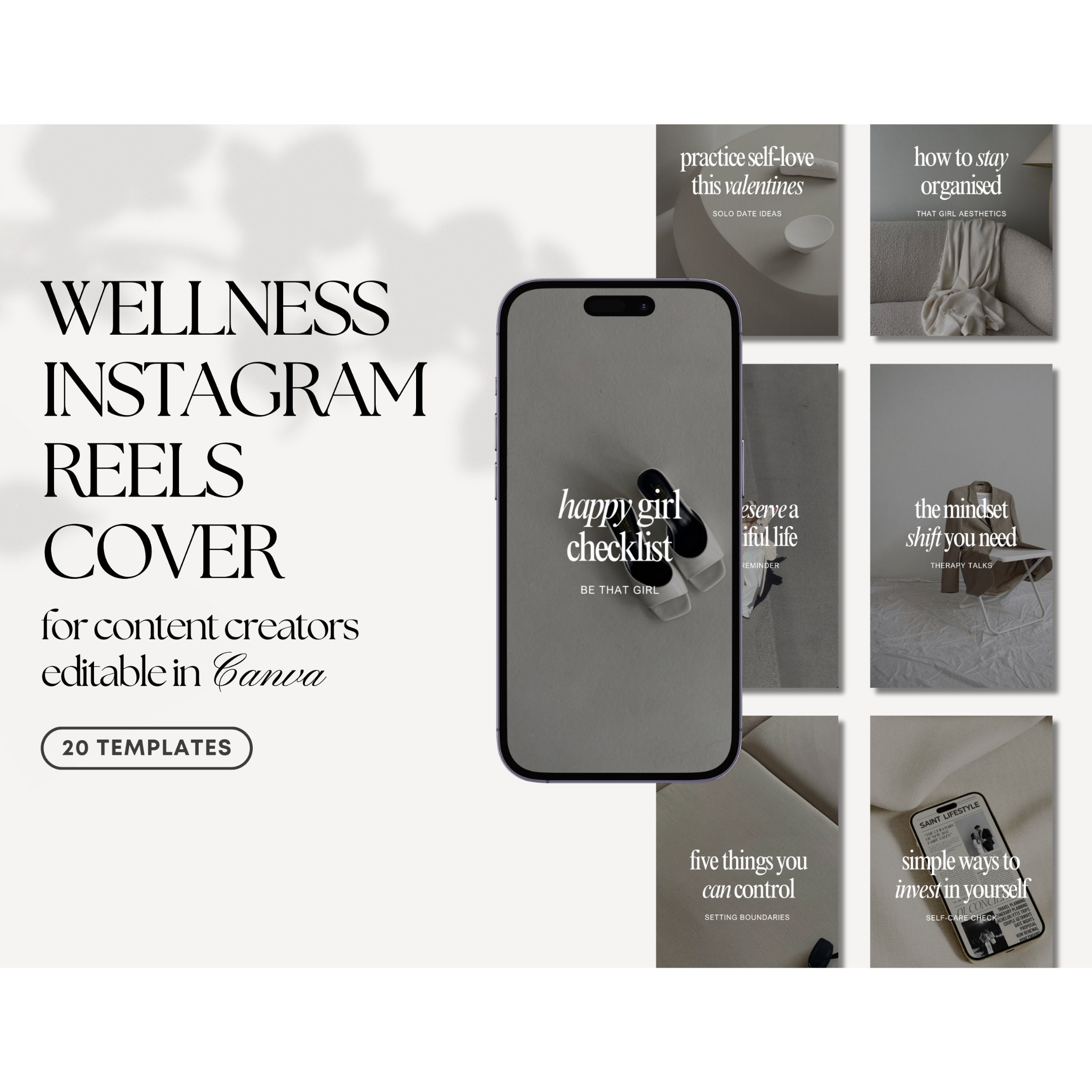 Wellness Instagram Reel Covers | Canva Templates (digital Download) - Etsy