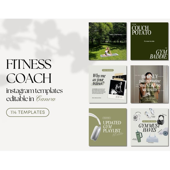 Fitness Instagram Post Templates | Self Care Instagram Templates | Wellness Coach | Health Coach | Mental Health Canva Template | Holistic