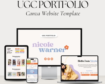 UGC Portfolio Canva Website Template | Content Creator Media Kit (Digital)