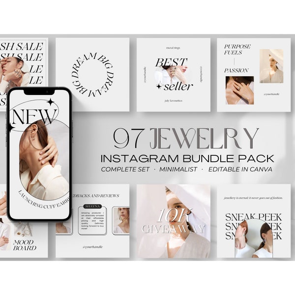 Jewelry Instagram Post Template | Jewelry Social Media Branding | Jewelry Templates | Jewelry Canva Templates | Jewelry Business Branding