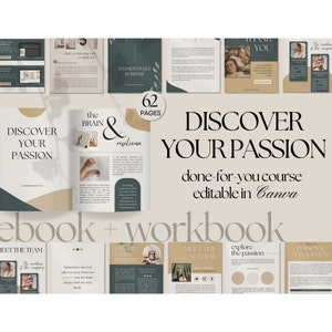 Discover Your Passion Coach Workbook |  Done For You Course | Lead Magnet Ebook | Brandable Course | Life Coaching Tools | Workbook Template