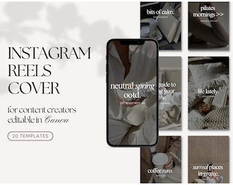 Instagram Reel Covers | Instagram Reel Template | Reel Cover Templates | Canva Templates for Influencer | Content Creator | UGC Creator
