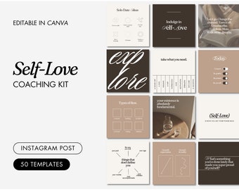 Self Love Instagram Post Templates | Canva Editable (Digital Download)