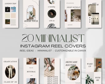 Minimalist Instagram Reels Covers | Canva Templates (Digital Download)