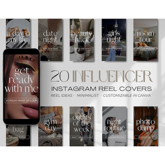 Minimalist Instagram Reels Covers | Canva Templates (Digital Download)