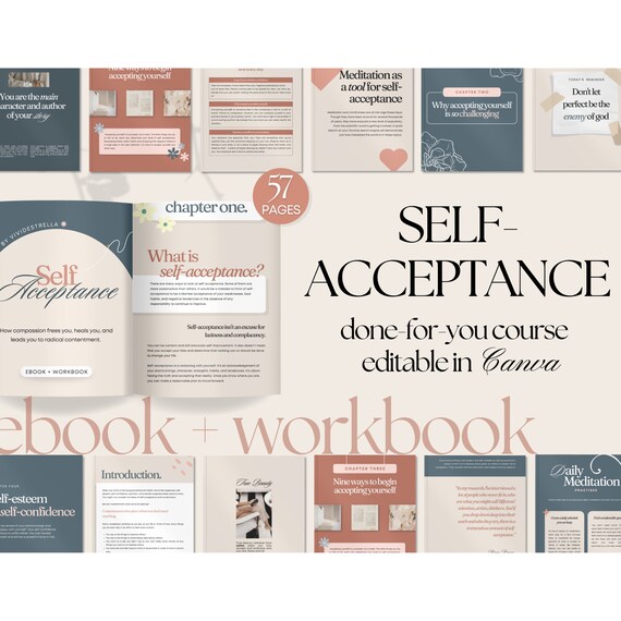 Self-Acceptance Coach Workbook | Ebook Template (Digital Download)