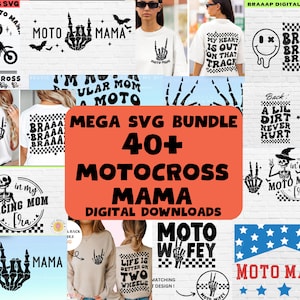 Motocross Bundle SVG Moto Mama Halloween Spooky Witch Mom corrida de moto de terra Cricut Silhouette sublimação corrida de moto de terra vida off road Race