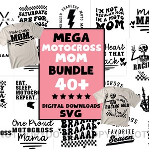 Motocross Bundle SVG Moto Mama Mama SVG Moto Mama Dirt Bike Mama Rennen Cricut Silhouette Sublimation Dirtbike Rennleben Off-Road-Rennen