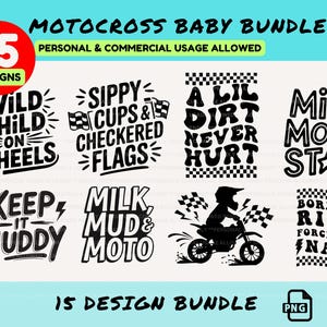 Motocross SVG PNG Baby Bundle PNG Moto Mama Mama Kind Mädchen Sublimation Dirtbike Dirt Bike Moto Bro Fahrrad Motorrad Helm Racing Design Junge
