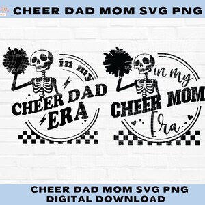 Cheer Bundle PNG SVG Dad In my cheer mom Era cheerleading cheerleader  mama shirt design sublimation  Life checkered Scan cut file