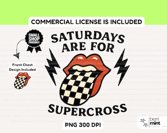 Supercross PNG Saturdays are for Moto Mom Dirt Bike Rider Dirtbike Mama Racing Race Day Vibes Sublimation Motocross Shirt Clipart Design