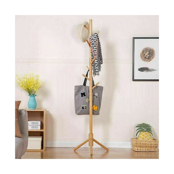 Bamboo Wooden Coat Rack Clothes Rack For Towel Rack Hat Rack | Wooden Coat Rack & Coat Stand  | Coat Stand Wooden Stand | Coat Hanger Wood