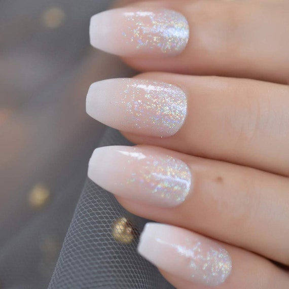 White Ombre French Tips - Etsy