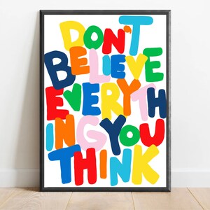 Stampa di citazione di salute mentale/felicità/Poster con citazioni motivazionali/Dire ispiratore felice/Stampe d'arte da parete/Stampa A4