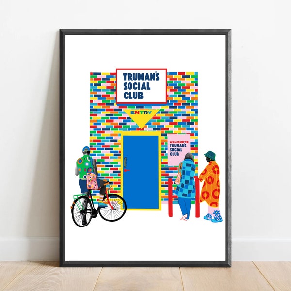 The Truman Social Club Bar, Walthamstow, East London Illustration Art Print