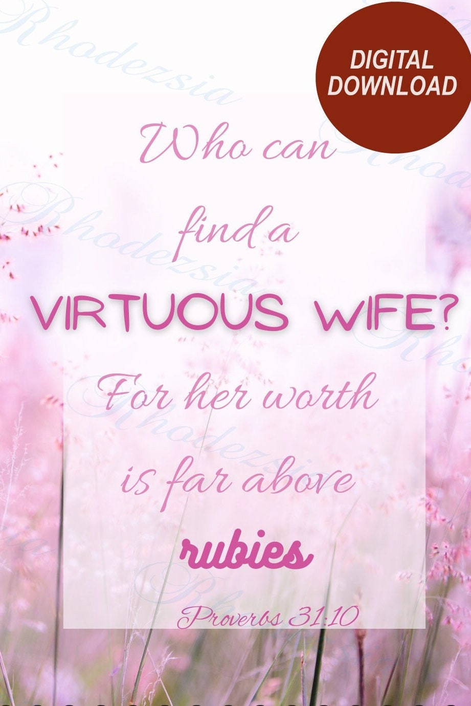 Printable Christian Mothers Day Card for Wife Proverbs 31 DIGITAL ...