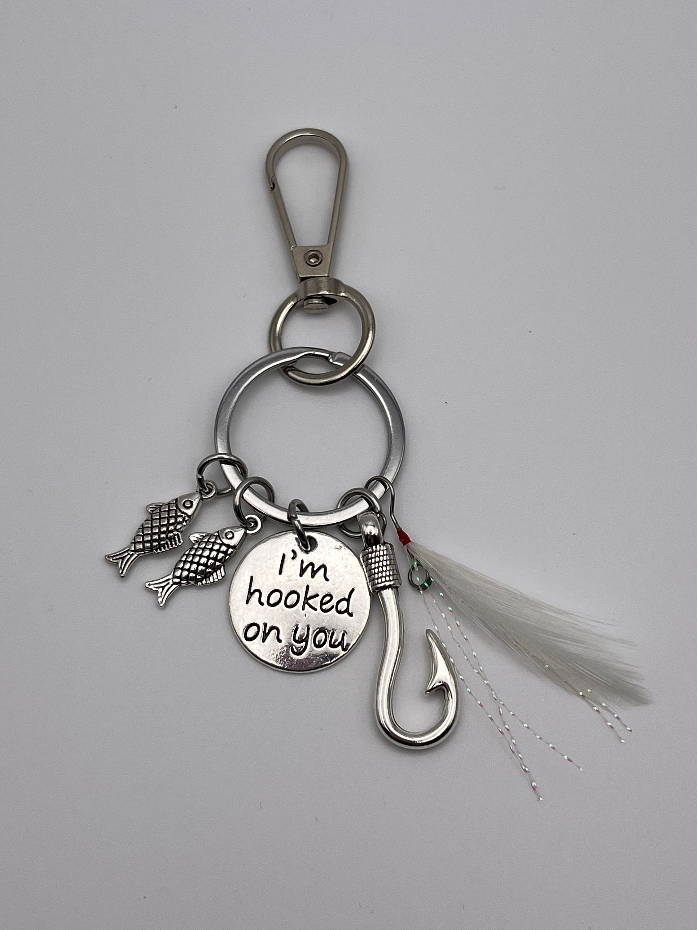 Minnow Fishing Lure Key Chain Personalize, Customized, Hooked on