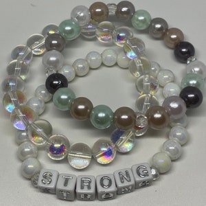 Beaded Word Bracelet - Strong