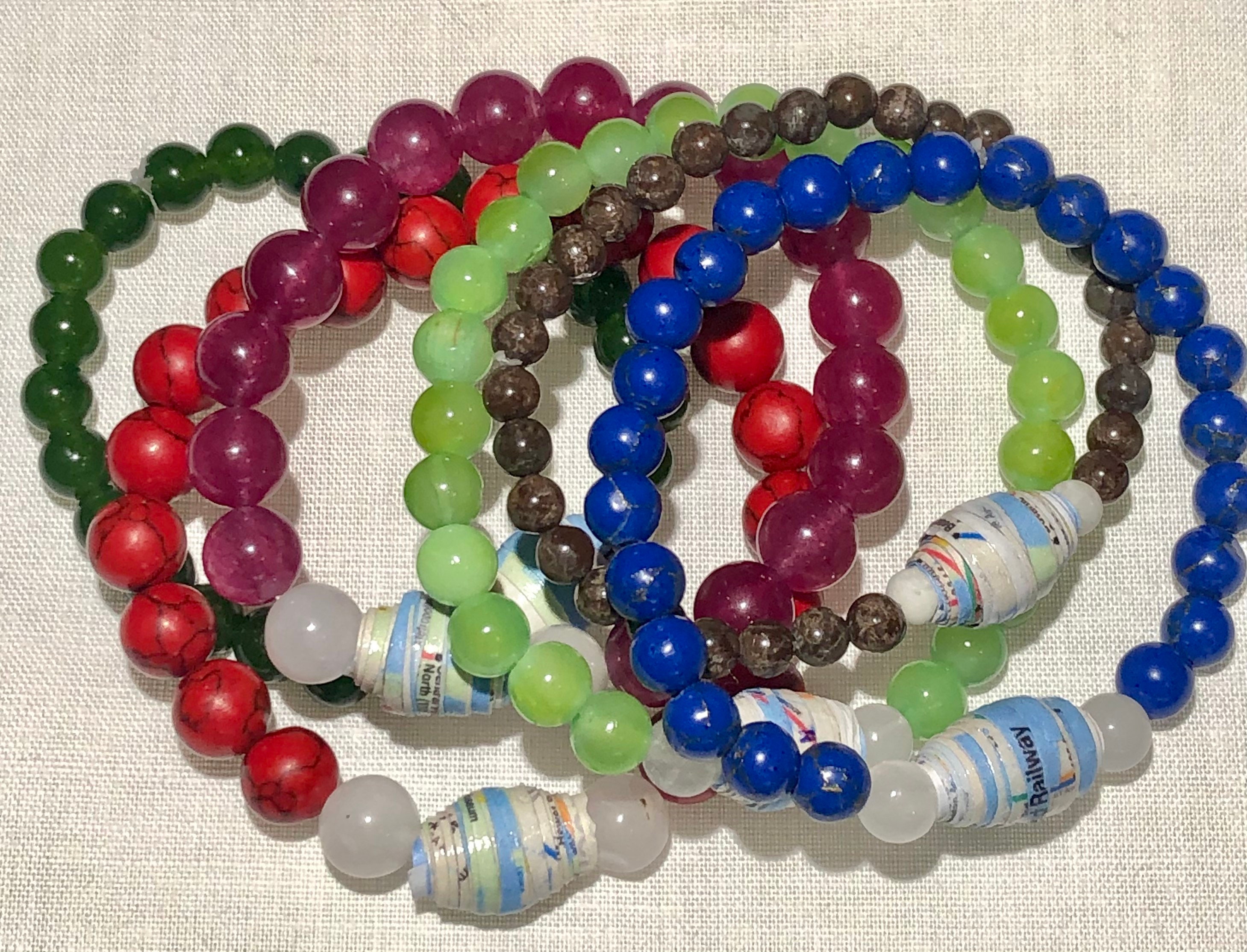 Straphagger The Straphanger Collection - Olive Jade Beaded Bracelet - Etsy
