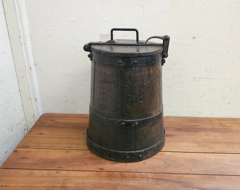 Antique German Oak Mustard Jar (Barrel)