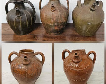 Antichi vasi per olio in terracotta francese