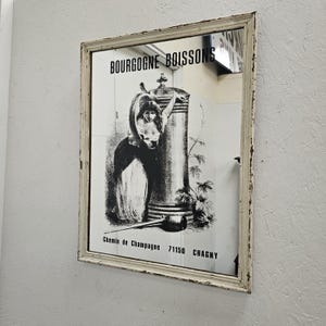 French Advertising Mirror &quot;Bourgogne Boissons&quot;