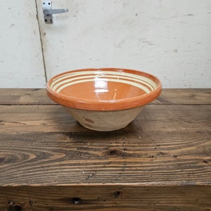 Antique French Salt Glazed Terracotta Bowl