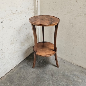 Banded Two Tier Walnut Lamp Table