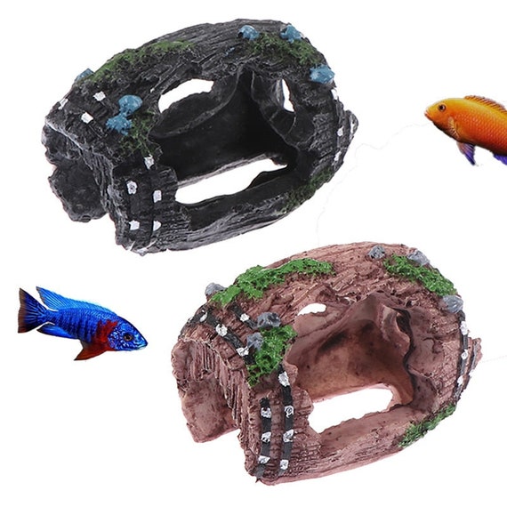 Aquarium Ornament Aquatic Caves Hide Shelter Uotyle Resin Broken Barrel Aquarium Decorations for Fish Tank Aquarium Ornament Aquatic Caves Hide Shelter Uotyle Resin Broken Barrel Aquarium Decorations for Fish Tank