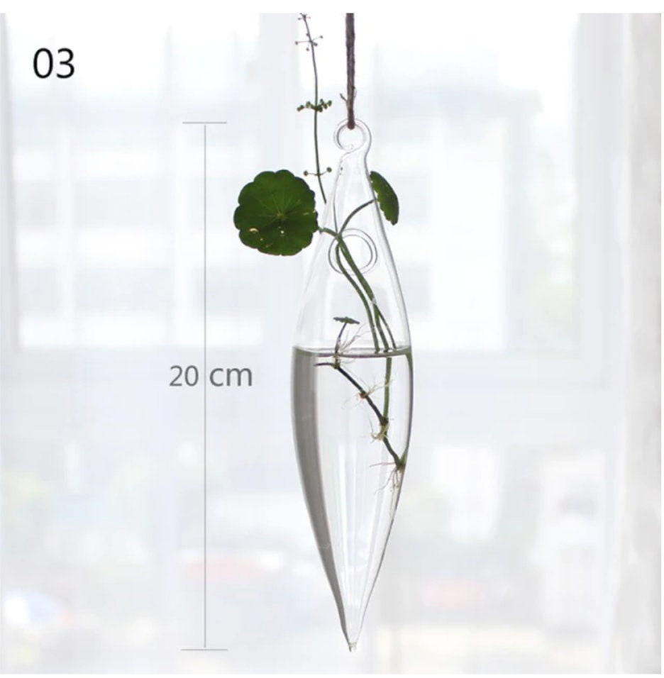 Clear Glass Flower Plant Stand Hanging Vase Ball Terrarium Container Home Decor 