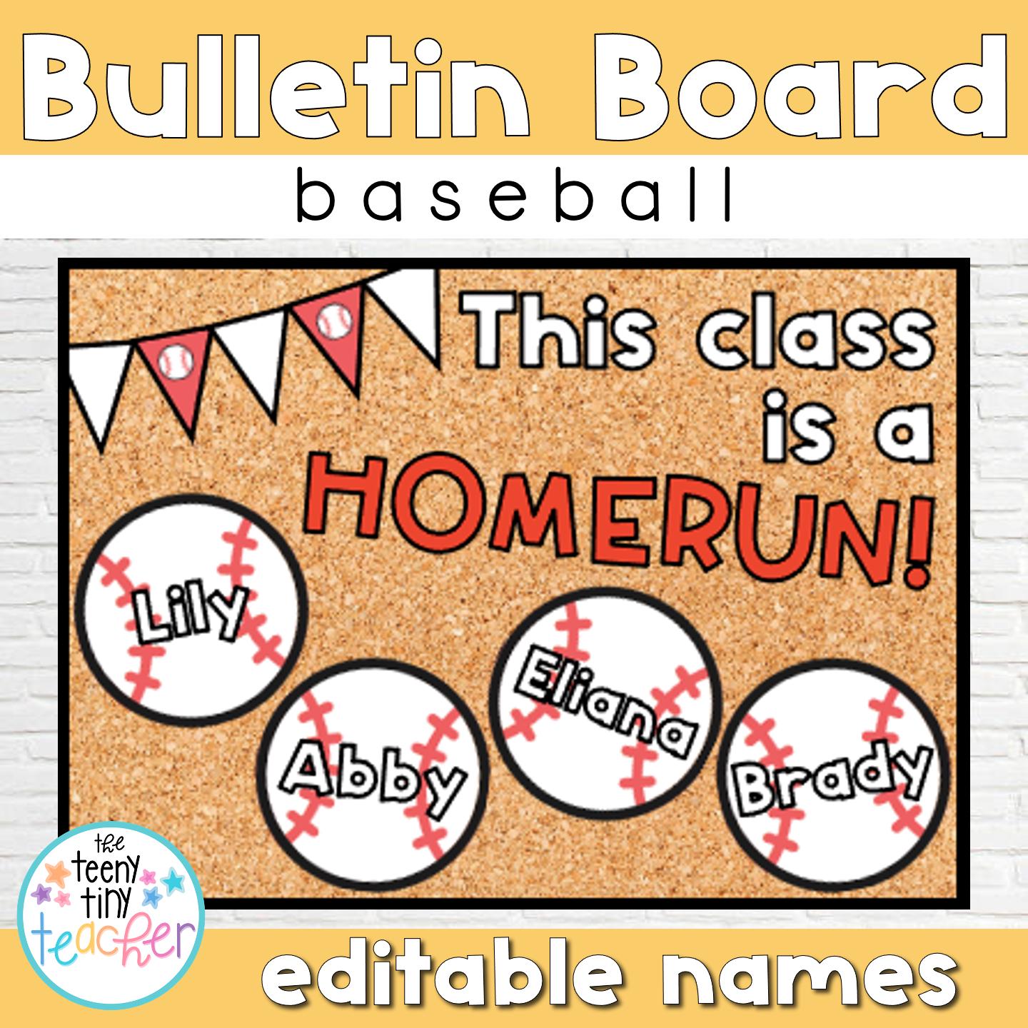 Classroom Bulletin Board Editable Set - Baseball Homerun - Etsy