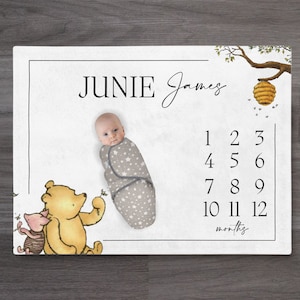 Winnie the Pooh Milestone Blanket, Winnie the Pooh baby shower, winnie the pooh, winnie the pooh baby, winnie the pooh nursery